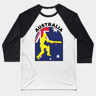 Australia Cricket Batsman Australia Flag Baseball T-Shirt